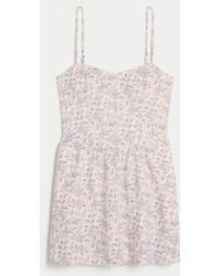 Hollister - Open-back Linen-blend Skort Dress - Lyst