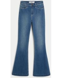 Hollister - Curvy High-rise Medium Wash Vintage Flare Jeans - Lyst