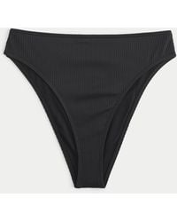 Hollister - Curvy High-leg High-waist Ribbed Cheeky Bikini Bottom - Lyst