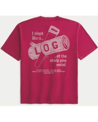 Hollister - Baggy Cotton Shady Pine Motel Graphic Tee - Lyst