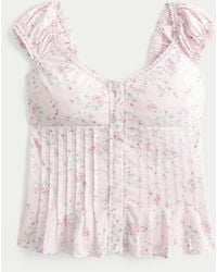 Hollister - V-neck Pintuck Top - Lyst