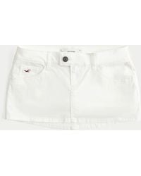 Hollister - Ultra Low-rise Twill Icon Micro Mini Skort - Lyst