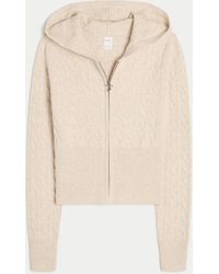 Hollister - Gilly Hicks Cable-knit Zip-up Hoodie Sweater - Lyst