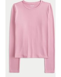 Hollister - Seamless Fabric Long-sleeve Crew Top - Lyst