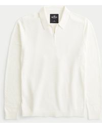 Hollister - Textured Long-sleeve Sweater Polo - Lyst