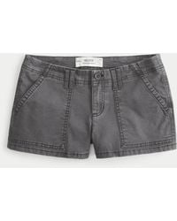 Hollister - Low-rise Twill Shortie Shorts - Lyst