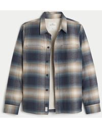 Hollister - Faux Shearling-lined Shacket - Lyst