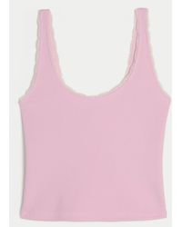 Hollister - Gilly Hicks Cozy Waffle Lace Trim Tank - Lyst