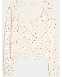 Hollister - Gilly Hicks Always Cozy Waffle Long-sleeve Scoop Top - Lyst
