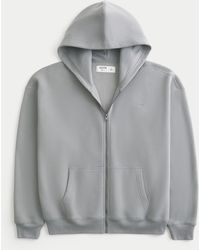 Hollister - Boxy Zip-up Hoodie - Lyst