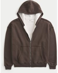 Hollister - Boxy Thermal-lined Zip-up Hoodie - Lyst