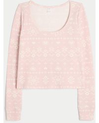 Hollister - Gilly Hicks Always Cozy Waffle Long-sleeve Scoop Top - Lyst