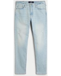 Hollister - Distressed Light Wash Athletic Skinny Jeans - Lyst