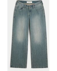 Hollister - Ultra Low-rise Dark Wash Baggy Jeans - Lyst