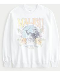 Hollister - Oversized Frottee-Sweatshirt mit Malibu California-Grafik - Lyst