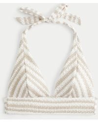 Hollister - Crochet-style Longline Triangle Bikini Top - Lyst