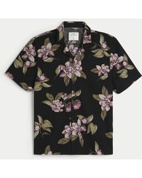 Hollister - Short-sleeve Floral Poplin Shirt - Lyst