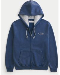 Hollister - Zip-up Logo Graphic Hoodie - Lyst