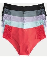 Hollister - Gilly Hicks Lace-side No-show Hiphugger Underwear 5-pack - Lyst