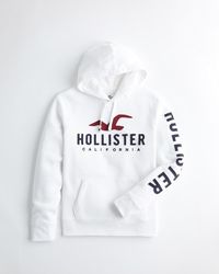 hollister white hoodie mens