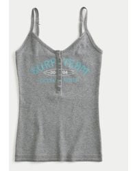 Hollister - Surf Team Graphic Henley Cami - Lyst