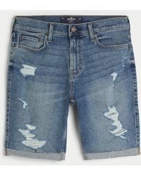 Hollister - Gerippte Slim-Jeans-Shorts mit mittlerer Waschung, 23 cm - Lyst