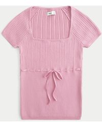 Hollister - Short-sleeve Square Neck Sweater - Lyst