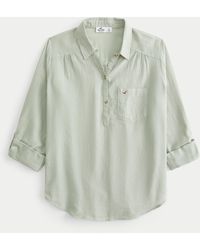 Hollister - Oversized Popover Shirt - Lyst