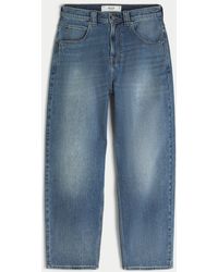 Hollister - Medium Wash Embroidered Shark Graphic Skater Baggy Jeans - Lyst