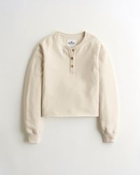hollister oversized henley sweatshirt