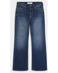 Hollister - Dark Wash Baggy Bootcut Jeans - Lyst