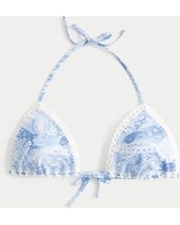 Hollister - Stitched Trim Triangle Bikini Top - Lyst