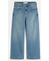 Hollister - Medium Wash Eagle Embroidery Super Baggy Jeans - Lyst