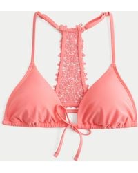 Hollister - Crochet-style Back Triangle Bikini Top - Lyst