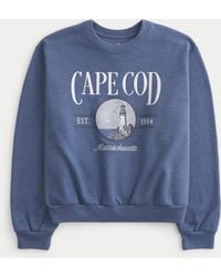 Hollister - Easy Cape Cod Massachusetts Graphic Crew Sweatshirt - Lyst
