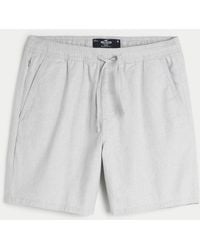 Hollister - Pull-On Shorts aus Leinenmischung 18 cm - Lyst