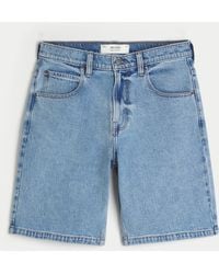 Hollister - Medium Wash Baggy Painter Denim Shorts - Lyst