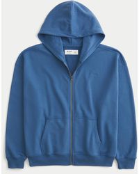 Hollister - Terry Logo Zip-up Hoodie - Lyst