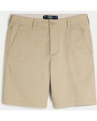 Hollister - Twill Flat-front Shorts 9" - Lyst