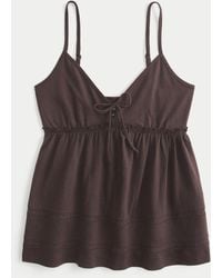 Hollister - Easy Tie Front Babydoll Top - Lyst