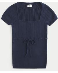 Hollister - Short-sleeve Square Neck Sweater - Lyst