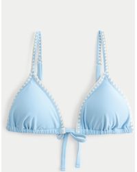 Hollister - Embroidered Sitch Triangle Bikini Top - Lyst