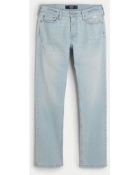 Hollister - Slim Straight Jeans in heller Waschung und Distressed-Optik - Lyst