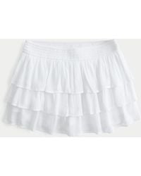 Hollister - Tiered Ruffle Mini Skort - Lyst