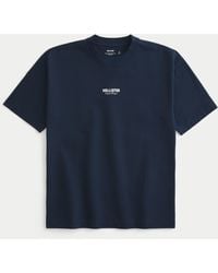 Hollister - Kastiges, schweres Tee mit Logografik - Lyst