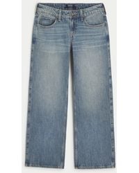 Hollister - Low-rise Medium Wash Baggy Jeans - Lyst