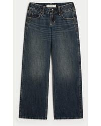 Hollister - Low-rise Y2k Dark Wash Baggy Jeans - Lyst