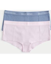 Hollister - Gilly Hicks Ribbed Cotton Blend Boyshort Underwear 2-pack - Lyst