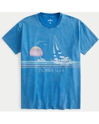 Hollister - Oversized Florida Sailing Graphic Tee - Lyst
