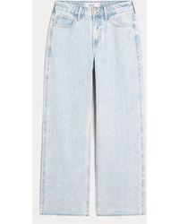 Hollister - High-rise Light Wash Baggy Jeans - Lyst